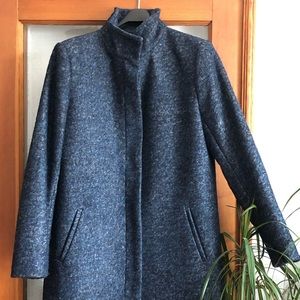 THEORY Layti R2 wool coat in multi blue